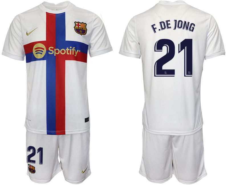 Men 2022-2023 Club Barcelona white away #21 Soccer Jersey